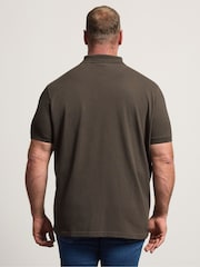 BadRhino Big & Tall Brown BadRhino Big & Tall Contrast Polo Shirt - Image 3 of 6