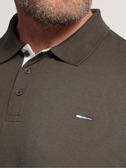 BadRhino Big & Tall Brown BadRhino Big & Tall Contrast Polo Shirt - Image 4 of 6