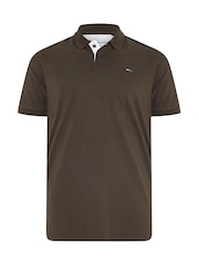 BadRhino Big & Tall Brown BadRhino Big & Tall Contrast Polo Shirt - Image 5 of 6