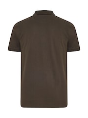 BadRhino Big & Tall Brown BadRhino Big & Tall Contrast Polo Shirt - Image 6 of 6