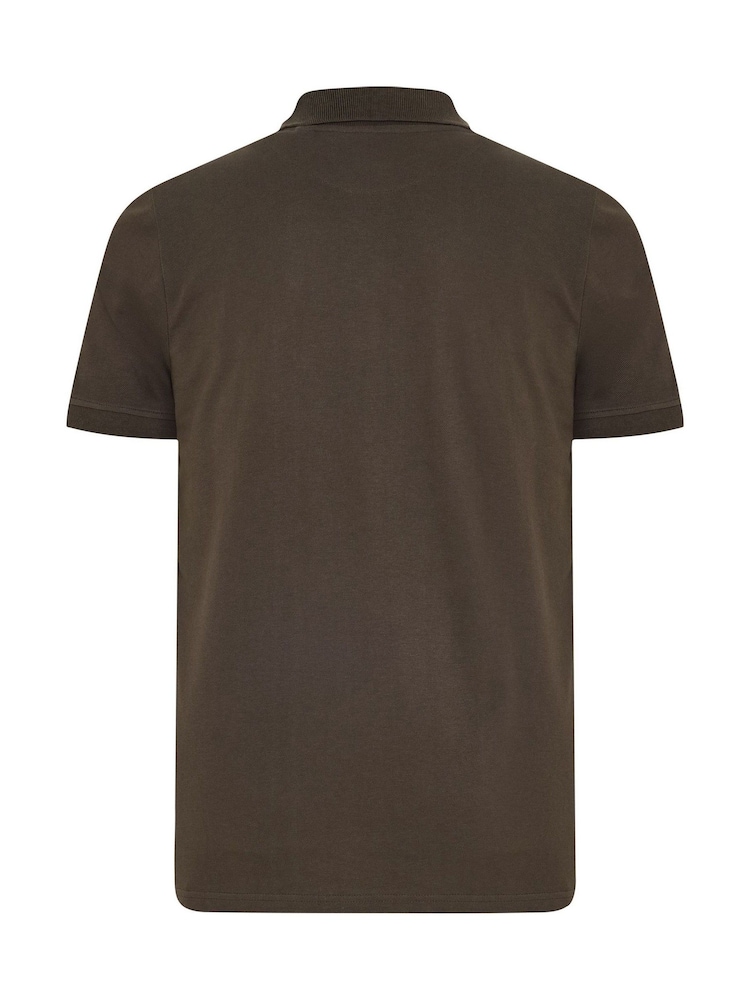 BadRhino Big & Tall Brown BadRhino Big & Tall Contrast Polo Shirt - Image 6 of 6