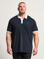 BadRhino Big & Tall Mini Check Textured Polo Shirt - Image 1 of 4