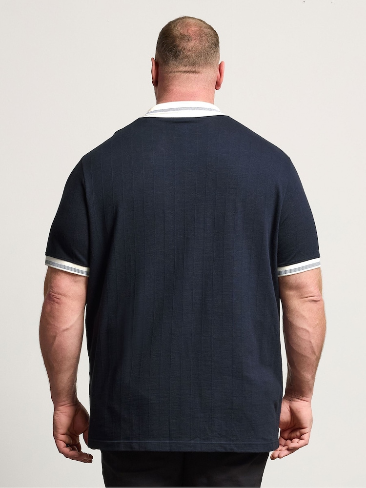 BadRhino Big & Tall Mini Check Textured Polo Shirt - Image 2 of 4
