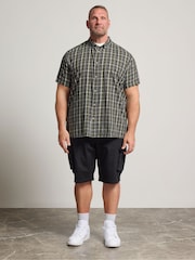 BadRhino Big & Tall Green Checked Short Sleeve Shirt - Image 3 of 6