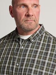 BadRhino Big & Tall Green Checked Short Sleeve Shirt - Image 4 of 6