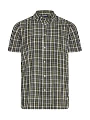 BadRhino Big & Tall Green Checked Short Sleeve Shirt - Image 5 of 6
