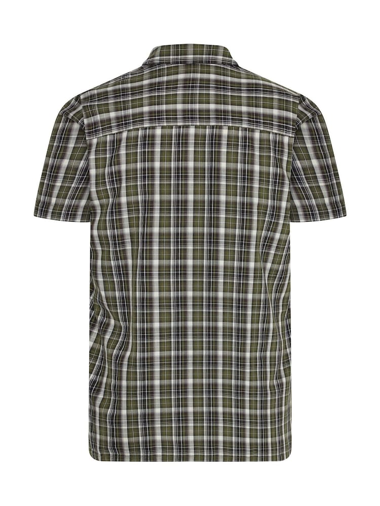 BadRhino Big & Tall Green Checked Short Sleeve Shirt - Image 6 of 6 BadRhino Big & Tall Green Checked Short Sleeve Shirt - Image 6 of 6