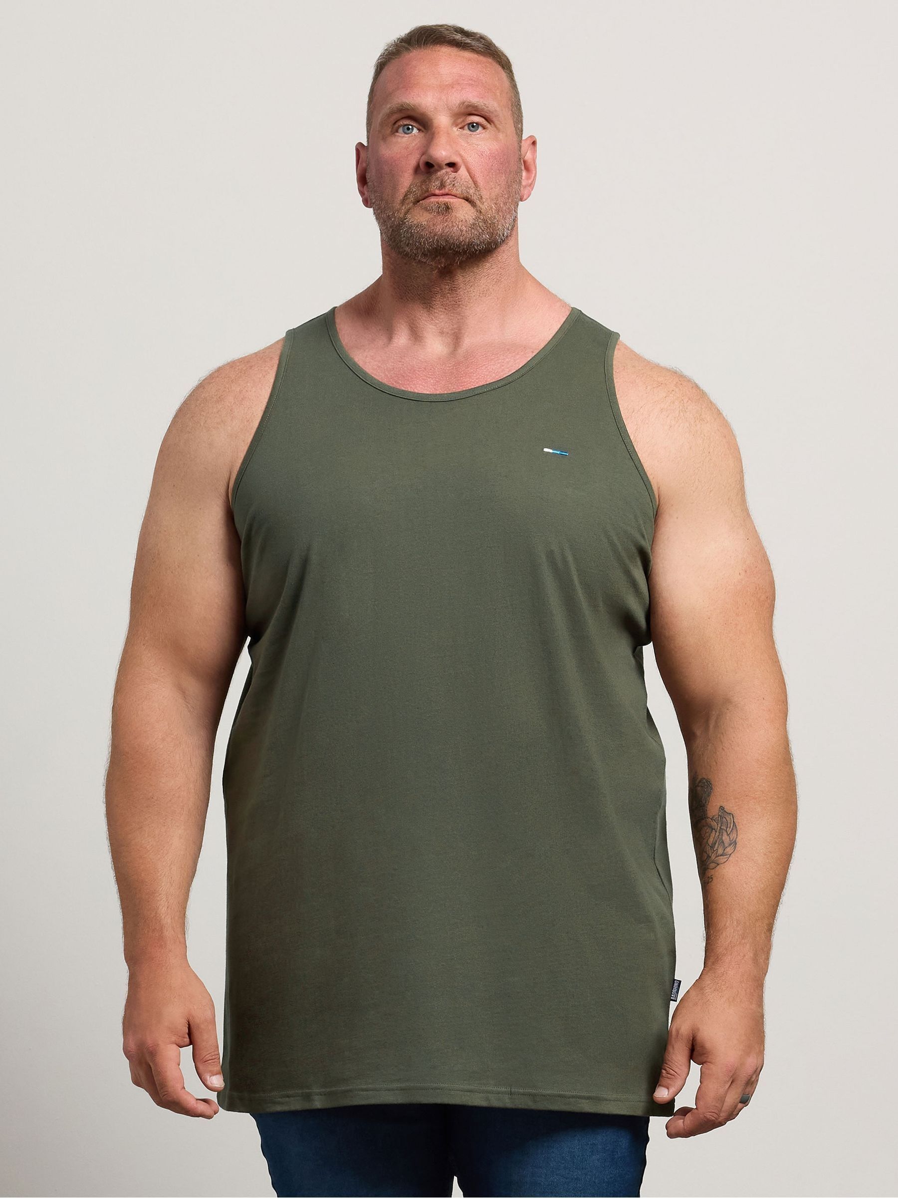 Badrhino Big & Tall Men's Green Longline Vests 5 Pack