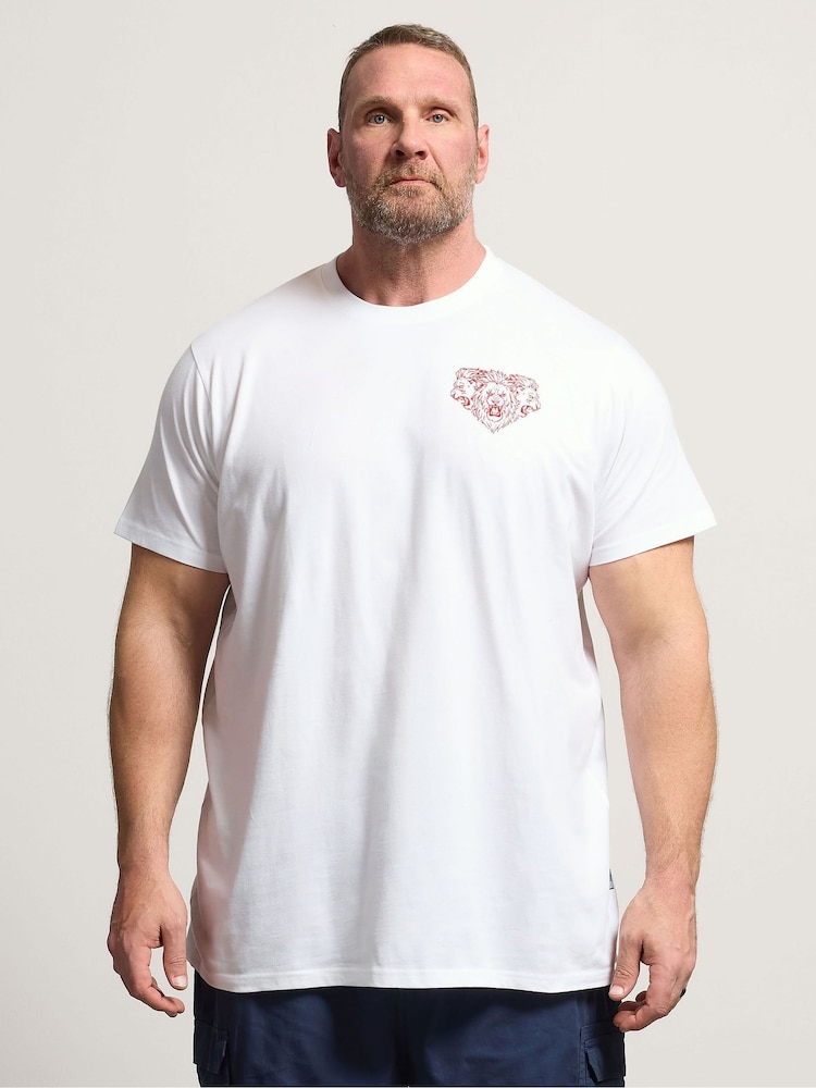 BadRhino Big & Tall White Long England T-Shirt - Image 1 of 7