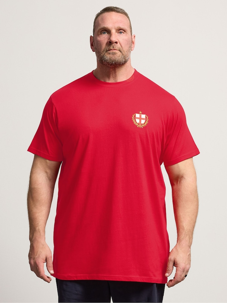 BadRhino Big & Tall Red Long England T-Shirt - Image 1 of 6