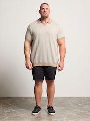 BadRhino Big & Tall Natural Patterned Knitted Trophy Polo Shirt - Image 2 of 4