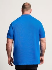BadRhino Big & Tall Blue Contrast Core Polo Shirt - Image 2 of 4