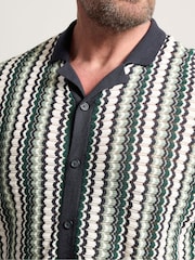 BadRhino Big & Tall Green Knitted Zig Zag Shirt - Image 4 of 4