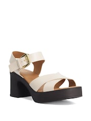 Dune London Natural Judge Block Heeled Sandals - Image 3 of 5