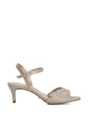 Dune London Metallic Wide Fit Manicure Heeled Sandals - Image 3 of 5