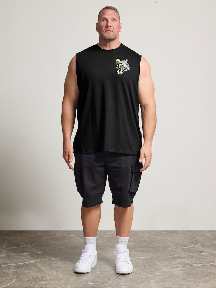BadRhino Big & Tall Black Tiger Muscle Vest - Image 2 of 6 BadRhino Big & Tall Black Tiger Muscle Vest - Image 2 of 6