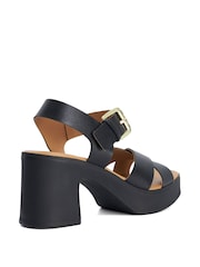 Dune London Black Judge Block Heeled Sandals - Image 3 of 5