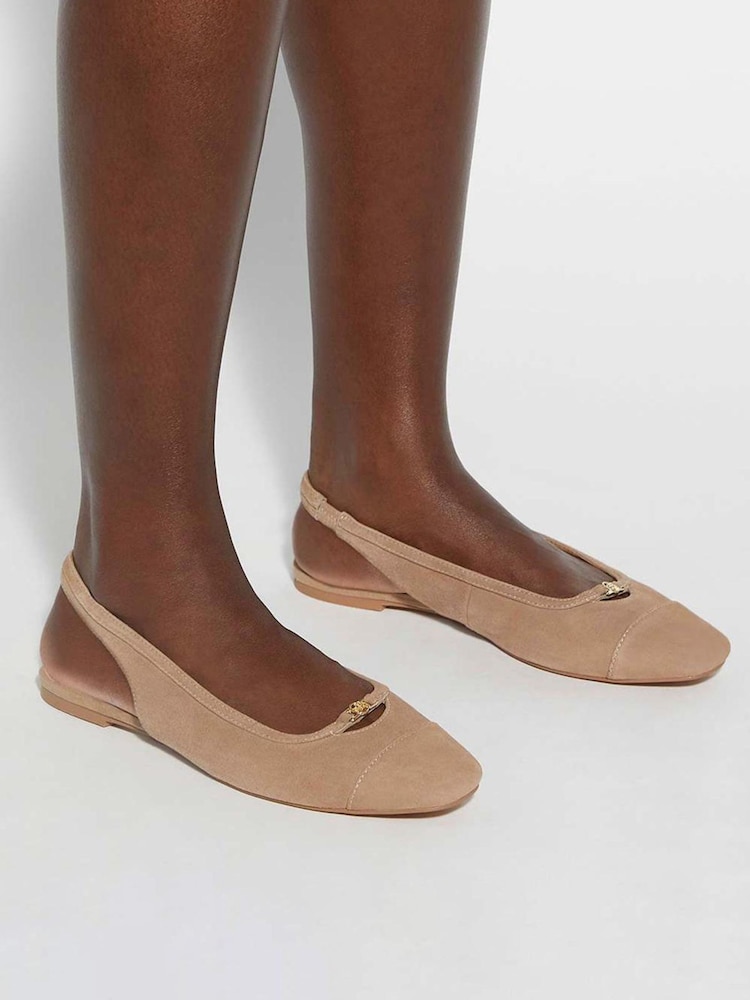Dune London Natural Wide Fit Hanna Ballet Pumps - Image 1 of 6