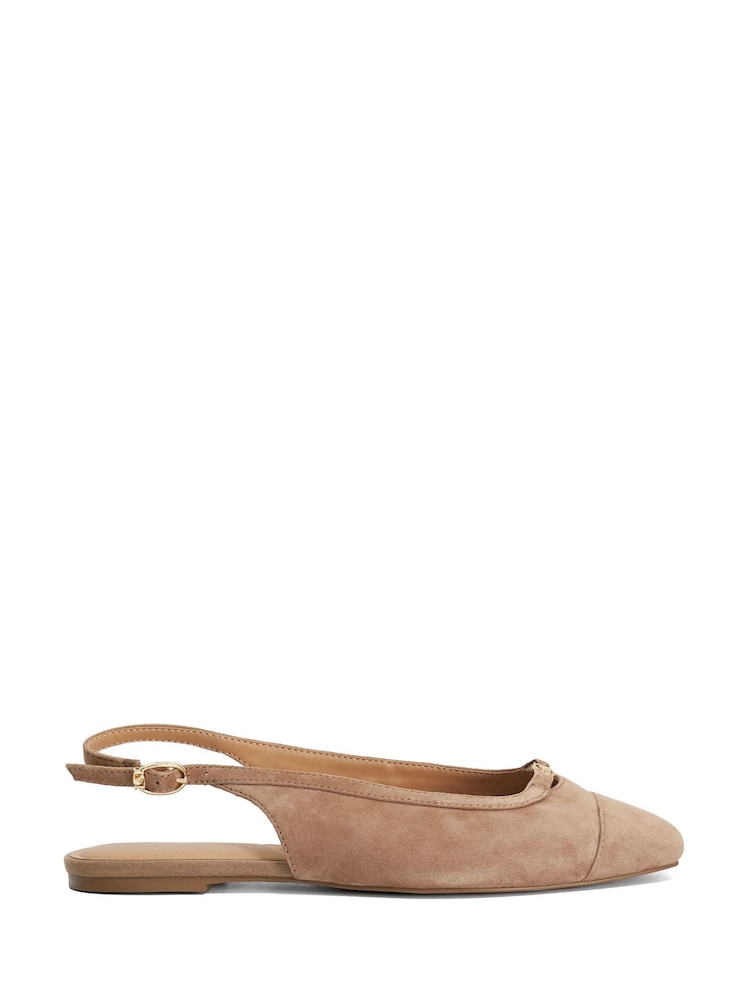 Dune London Natural Wide Fit Hanna Ballet Pumps - Image 2 of 6