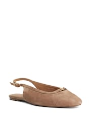 Dune London Natural Wide Fit Hanna Ballet Pumps - Image 3 of 6