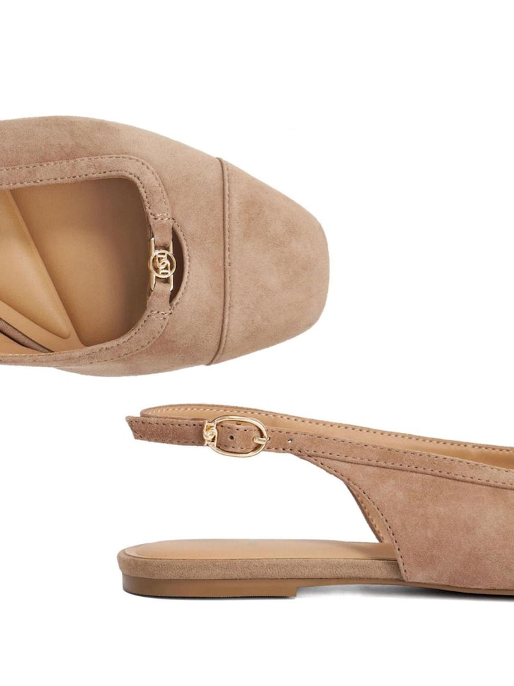 Dune London Natural Wide Fit Hanna Ballet Pumps - Image 6 of 6