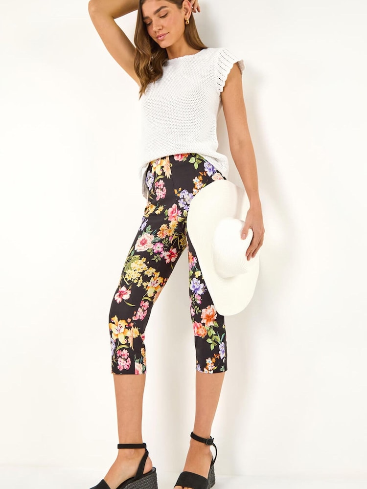 Negro - Roman Bengaline Cropped Trousers - Imagen 1 de 5