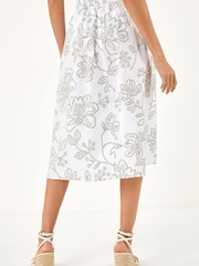 Roman Green Floral Broderie Midi Skirt - Image 3 of 5