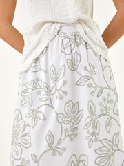 Roman Green Floral Broderie Midi Skirt - Image 5 of 5