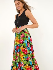 Roman Floral Button Front Midi Dress - Imagen 1 de 5