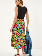 Roman Floral Button Front Midi Dress - Imagen 3 de 5