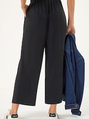 Roman Black Cropped Linen Trousers - Image 3 of 5