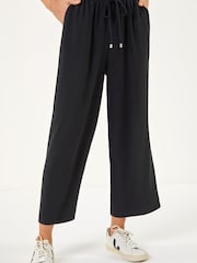 Roman Black Cropped Linen Trousers - Image 4 of 5