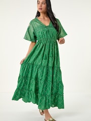 Roman Green Petite Boho Shimmer Maxi Dress - Image 2 of 5