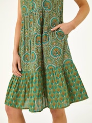 Roman Green Petite Paisley Print Tunic Dress - Image 5 of 5