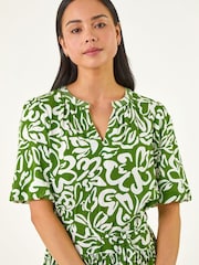 Roman Green Petite Swirl Print Midi Dress - Image 4 of 5