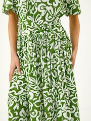 Roman Green Petite Swirl Print Midi Dress - Image 5 of 5