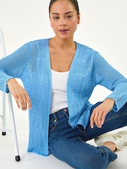 כחול  - Roman קרדיגן פוינטל סרוג - תמונה 1 מתוך 5