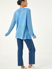 כחול  - Roman קרדיגן פוינטל סרוג - תמונה 3 מתוך 5