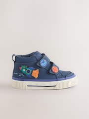 Navy Planets Wide Fit (G) Hi-Top Touch Fastening Trainers - Image 2 of 5