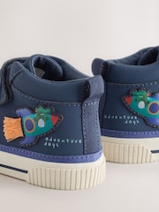Navy Planets Wide Fit (G) Hi-Top Touch Fastening Trainers - Image 3 of 5
