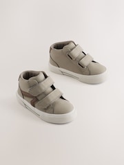 Dark Natural Wide Fit (G) Hi-Top Touch Fastening Trainers - Image 1 of 6