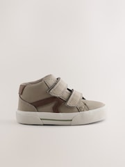 Dark Natural Wide Fit (G) Hi-Top Touch Fastening Trainers - Image 2 of 6