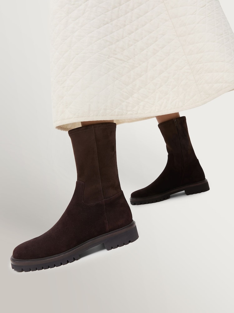 Loeffler Randall Brown Danny Tall Ankle Lug Sole Boots - Image 1 of 6 Loeffler Randall Brown Danny Tall Ankle Lug Sole Boots - Image 1 of 6