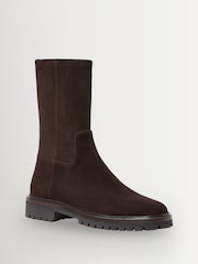 Loeffler Randall Brown Danny Tall Ankle Lug Sole Boots - Image 3 of 6