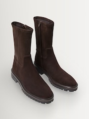 Loeffler Randall Brown Danny Tall Ankle Lug Sole Boots - Image 4 of 6