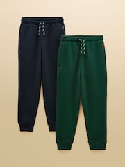 Joules Boys' Ted Green & Navy Pack of Two Joggers - Image 1 of 7