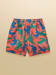 Joules Boys' Ocean Orange Crocodiles Printed Swim Shorts - Image 2 of 4
