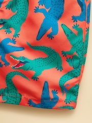 Joules Boys' Ocean Orange Crocodiles Printed Swim Shorts - Image 3 of 4