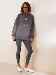 Friends Like These Taupe Studio Soft Scuba Relaxed Fit Longline Hoodie - Image 3 of 5