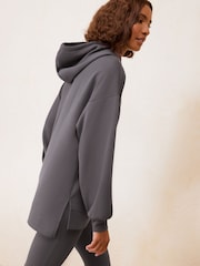 Friends Like These Taupe Studio Soft Scuba Relaxed Fit Longline Hoodie - Image 4 of 5
